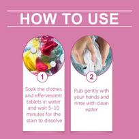 Bio-Enzyme Cleaning Tablets Clothing Oil Remover Clothes Sweat Stain Cleaner Laundry Whitener Fabric Clothes Effervescent Tablet