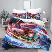 Demon Slayer: Kimetsu no Yaiba kamado Nezuko Anime 100% Polyester Bedding Set Duvet Cover Set Printed Cartoon Home Decor 135x200cm