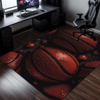 Basketball sports rug gym floor mat athletic room decoration basketball lover gift red leather texture design 50x 80cm