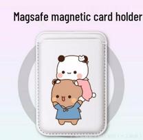 MAGsafe Magnetic Leather Card Holder for Apple Phones - Cute and Convenient Single Card Holder