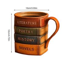 Funny Coffee Mug 3D Painted Book Design Resin Wine Cups Heat-resistant Drinkware Mugs With Ergonomic Handle For Whiskey Juice 350ml