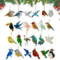 Sea Glass Bird Advent Christmas Calendar 2026 2D Acrylic Holiday Decor 24 Days Bird Christmas Countdown Decorations For Home L