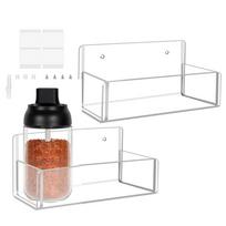 Wall Spices Rack Organizer Seasoning Rack Shelves Clear Acrylic 2 Pieces Organizer For Storage Apartment Cooking Space Cabinet
