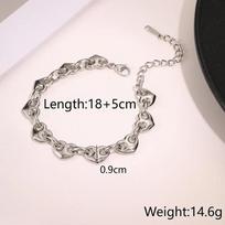Popular 18K Gold Plated Tarnish-Free Waterproof Bracelets Fine Puffed Mariner Geometric Trendy Stainless Steel Chain