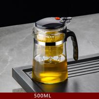 Water Separation Glass Teapot with Wooden Handle Heat-resistant Separation Bubble Teapot Magical Teapot Glass with Infuser Large