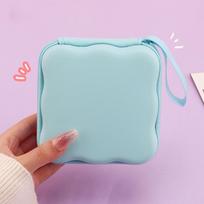 Portable Cable Protector Set Storage Bag Lovely Bow Knot Travel Storage Bag Cute Cable Charger Protector Cord Organizer mėlyna