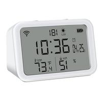 ABUL-1 PCS Wifi Thermometer Hygrometer With Luminous Intensity Detection Wifi Temperature Humidity Monitor With Alarm Clock Whit balta
