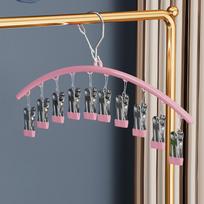 10 Clips Stainless Steel Sock Clip Pace-Saving Arc Sock Drying Rack Rack Underwear Clip Windproof Non-slip Clothes Towel Hanger
