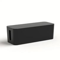 Cable Management Box, Cable Storage Box, Dustproof Wire Storage Box, Plastic Storage Box with Bamboo for TV Wires, USB Hub 23.5x12x11.5cm