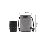 Convenient Grey Black Camera Bag Soft Waterproof Lens Protective Bag Dustproof Multi-size Drawstring Pouch Mirrorless Camera