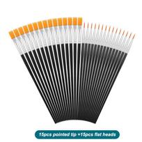 [CL]30/60/100/110Pcs Nylon Hair Paint Brushes Pen Painting Brushes Set Art Round / Flat Brushs For Oil Watercolor Art Supplies