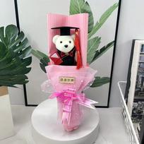 Desk Ornament Lovely Graduation Bear Bouquet Animal Handicraft Little Bear Bouquet Celebrate Personality Bouquet Birthday rožinė