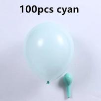 100pcs 10 inch 2.2g Color Balloon Thickened Decorative Balloon Wedding Birthday Party Balloon Supplies 10inch žalsvai mėlyna