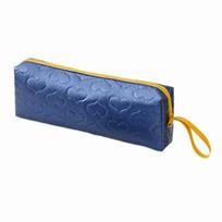 Soft Hair Dryer Storage Bag Heart-shaped PU Leather Hair Dryer Carrying Case Dustproof with Handle Cosmetic Storage Bag tamsiai mėlyna spalva