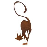 Adorable Rusty Series Cat Fence Decoration Metal Silhouette Art Halloween Ornaments Wall Art Outdoor Decor armijos žalia spalva