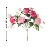 High Quality Big Head Artificial Peony Flowers Bud DIY Accessories Silk Rose Bouquet Bridal Bouquet Home Decoration