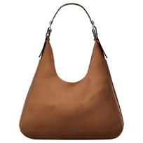 MICHAEL KORS Nolita brand logo Hobo bag fabric and cow leather shoulder bag large size women's brown ruda