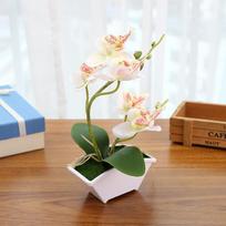 1Pc Potted Handmade Artificial Butterfly Orchid Bonsai Fake Flower PVC Simulated Plants With Pot Home Table Decoration balta