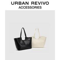URBAN REVIVO Classic Woven Tote Bag One Size