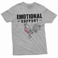 Funny Emotional support tshirt cock chicken farmer shirts humorous gifts for him S