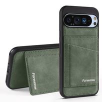 Built-inFlip Leather Case for Google Pixel 10 9 9 8 Pro XL 10A 9A 8A Business Magnetic Flip Wallet Card Phone Cover Etui Coque Google Pixel 10 žalia
