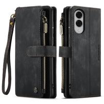 For Samsung Galaxy S25 Edge Case, Wallet Case for Women Men, Durable PU Leather Magnetic Flip Strap Wristlet Zipper Card Holder For Galaxy S25 Edge juoda