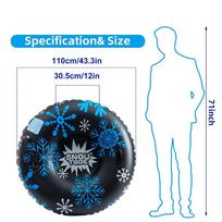 Inflatable snow tube, adult outdoor sports tug ring, thickened PVC snowflake ski board, donut-shaped snow sled, sled equipment