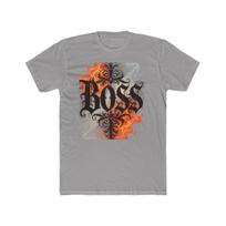 Boss Gothic Script T-Shirt | Flame and Smoke Back Graphic S