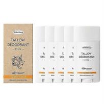 1-5x Grass-Fed Beef Tallow Deodorant Stick, Bergamot Scented, 48-Hour Odor Control for Underarms Private Parts, Aluminum-Free 1