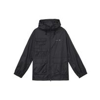 Men's adidas originals SS22 Solid Color Stand Collar Hooded Drawstring Sports Jacket Autumn Black HS2025 M