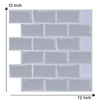 Decorative Self Adhesive Mosaic Sticker For Kitchen Tile Backsplash And Wall Art Light Gray