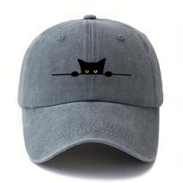 Retro cartoon cat printed baseball cap adjustable for Unisex and Women outdoor activities fishing camping and parties Adjustable