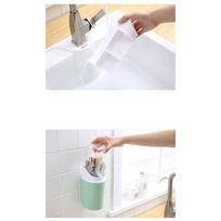 T02C!Wall Mounted Chopsticks Cage No Hole Kitchen Tableware Storage Chopsticks Rack Portable Plastic Chopsticks Tube žalia