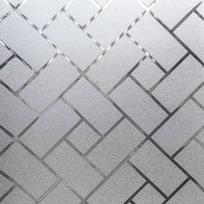 T02C!Window Film Privacy Electrostatic Adsorption Herringbone Glass Film Frosted Window Sticker