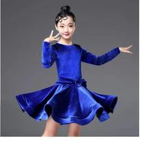 Latin Dance Costume for Girls Spring and Autumn Latin Dress Training Costume Samba Dance Performance Costume Dance Skirt 110