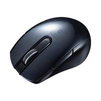 Sanwa Supply Bluetooth 4.0 Mouse, BlueLED, 5 Buttons, Ambidextrous Design, 1600dpi (2-level switching), Compact, Black, MA-BTBL171BK