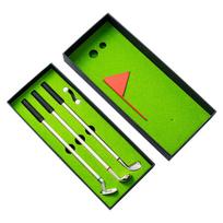 3 Golf Club Pens, Putting Green, Flag, 2 Miniature Golf Game Balls