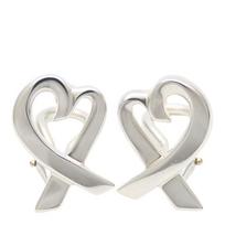Used TIFFANY&Co. Earring Loving heart Silver925 2.9g Silver Paloma Picasso