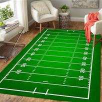 Soccer Field Pitch Pattern Area Rug 2D Flat Print Non-Slip Machine Washable Floor Mat for Living Room Bedroom Home Decor 40x60cm