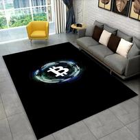 3D Bitcoin Virtual Currency Area Rug Large,Carpet Rug for Living Room Bedroom Sofa Playroom Doormat Decor,Kid Non-slip Floor Mat 40x60cm 16x24 inch