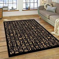 Ancient Egyptian Mythological Idiographic Sign Symbols Carpet Rug for Home Living Room Bedroom Sofa Doormat Decor,Non-slip Mat 40x60cm 16x24 inch