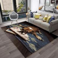 Cartoon French Pit Bull Dog Pet Carpet Rug for Home Living Room Kids Play Area Rug Non-slip Floor Mat Bedroom Sofa Doormat Decor 40x60cm 16x24 inch