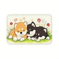 Adorable Shiba Inu Trio Doormat - High-Quality Non-Slip Mat,Cute Puppy Design for Dog Lovers and Home Decor Enthusiasts 40x60cm