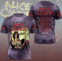 Alice Cooper 2026 m. turas 3D dydis S-5XL 2 PUSIŲ marškinėliai DOVANA HELOVINAS M black