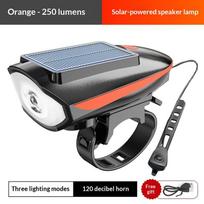 Weather-resistant Solar LED Bike Lamp Enduring Brightness for Night Cycling Paths oranžinė