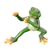 Kung Fu Frogs Resin Sculpture, Outdoor Garden & Desktop Decor with Realistic Details, Weatherproof Handcrafted Ornament for Patio, Pond, Home Gift C