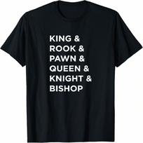 King Rook Pawn Queen Knight Bishop Chess Pieces T-Shirt S