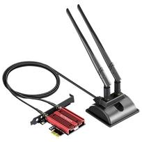 GLOTRENDS WiFi 6E PCIe Card, Desktop PC with 2-meter Extension Antenna, Intel AX210 Chip, 802.11ax, Bluetooth 5.3 Support, Windows 1110Linux
