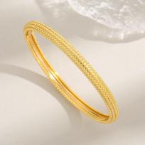 Elegant Non-Fading Gold Bead Bracelet for Women auksas