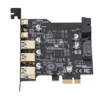 PCIe to USB 3.2 Gen 2 Expansion Card, 20Gbps, 5 Ports, PCI Express A, for Desktop PCs, USB Type AC Ports